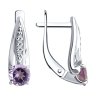 Серьги из серебра с аметистами и фианитами (Арт.94-320-00498-1)