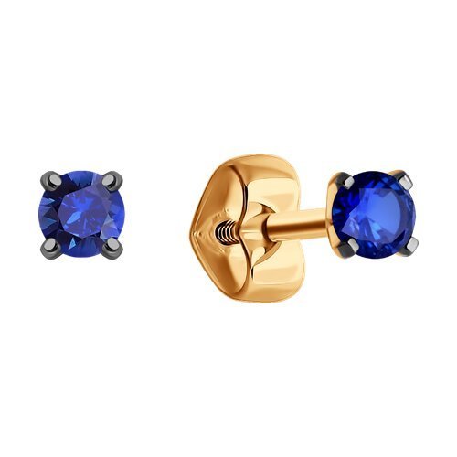 Серьги из золота с сапфиром «Синяя Искорка» Соколов (арт.02293)