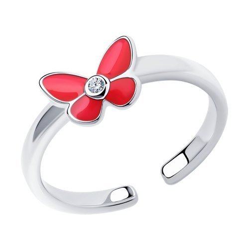 Кольцо из серебра с эмалью с фианитом (Арт.94011761)