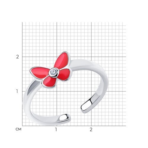 Кольцо из серебра с эмалью с фианитом (Арт.94011761)