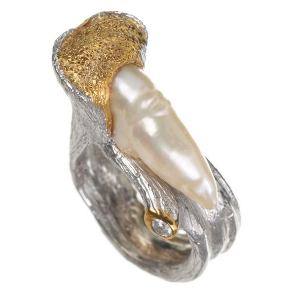 Серебряное кольцо BEAVERS с жемчугом 1343j