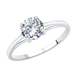 Кольцо из серебра с фианитом (Арт.94012845)