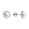 Серьги из белого золота с бриллиантами и жемчугом (Арт.52-222-02099-1)