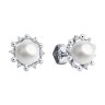 Серьги из белого золота с бриллиантами и жемчугом (Арт.52-222-02099-1)