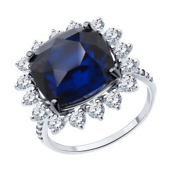 Кольцо из серебра с фианитами (Арт.94013826)