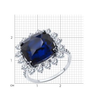 Кольцо из серебра с фианитом «Королевский сапфир» Соколов (арт.94013826)