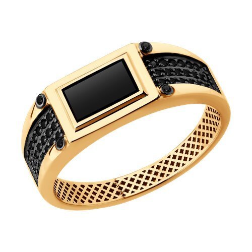 Кольцо золотое пробы 585 с агатом (Арт.717245)