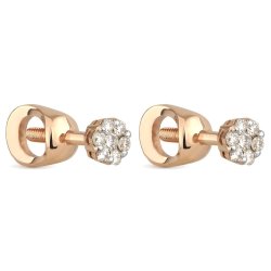 Серьги из золота с бриллиантом Русские Самоцветы (Арт.53471)