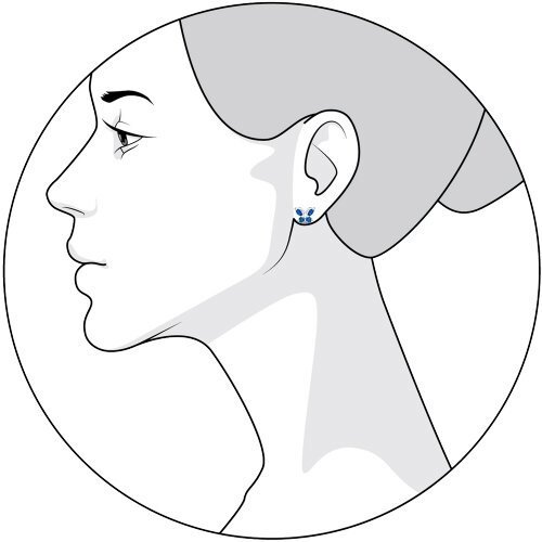 Серьги-пусеты из серебра с голубыми фианитами (Арт.94020536)