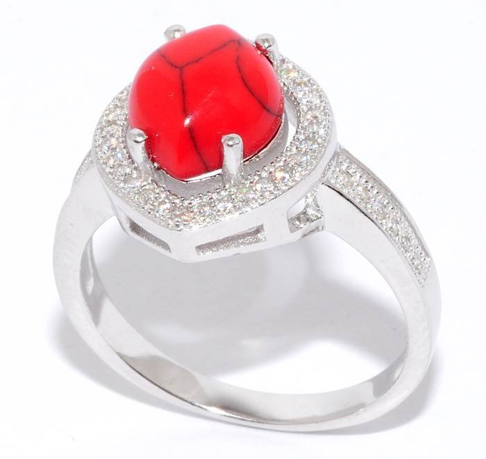 Кольцо Серебряные крылья (Арт.21qspmi01117-19_korallpr_kubcirkonii_50)