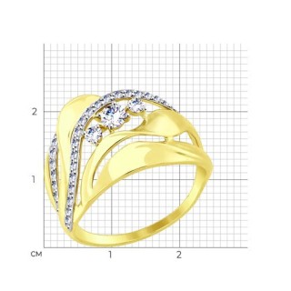 Кольцо из золота с фианитами «Золотой водопад» Соколов (арт.017501-2)