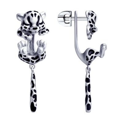 Серьги из серебра с эмалью (Арт.94023407)