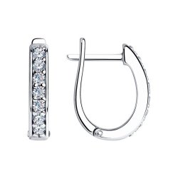 Серьги из серебра с фианитами (Арт.94024239)