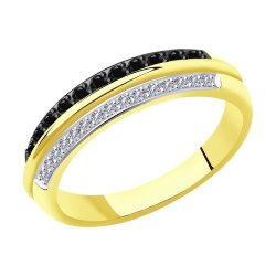 Кольцо из желтого золота с бриллиантами (Арт.7010071-2)