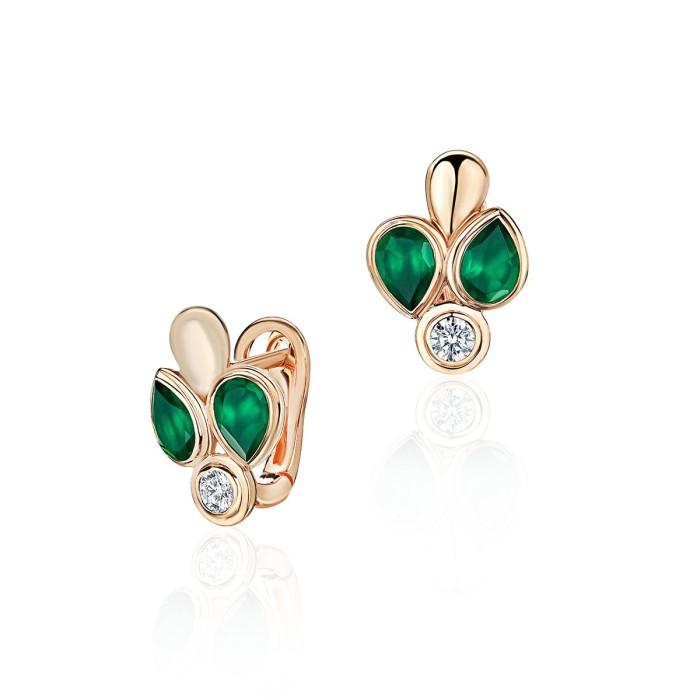 Серьги золото с агатом и топазом «Soul Aura» MyJewels (арт.01С3115444-2)