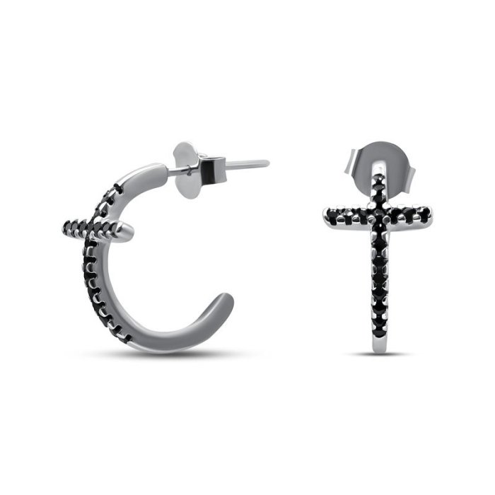 Серьги Серебряные крылья (Арт.022028550b_kubcirkonii)