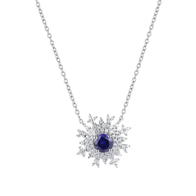 Ожерелье серебряное с фианитом «Снежная Королева» Fresh Jewelry (арт.CZ-N02916-X-W-DT-X-W)