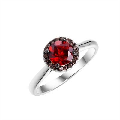 Кольцо серебряное с гранатом «Spring Glow» Fresh Jewelry (арт.CZ-R00923-X-WB-PG-X-BR)