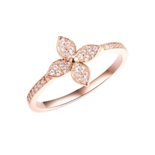 Кольцо с фианитами «Lace Blossom» серебро 925 Fresh Jewelry (арт.CZ-R04237-X-G-X-X-W)