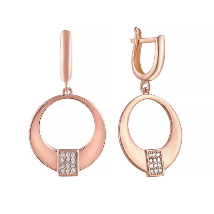 Серьги из золота с бриллиантом (Арт.4163a_ygdn_sr_dn_yg)