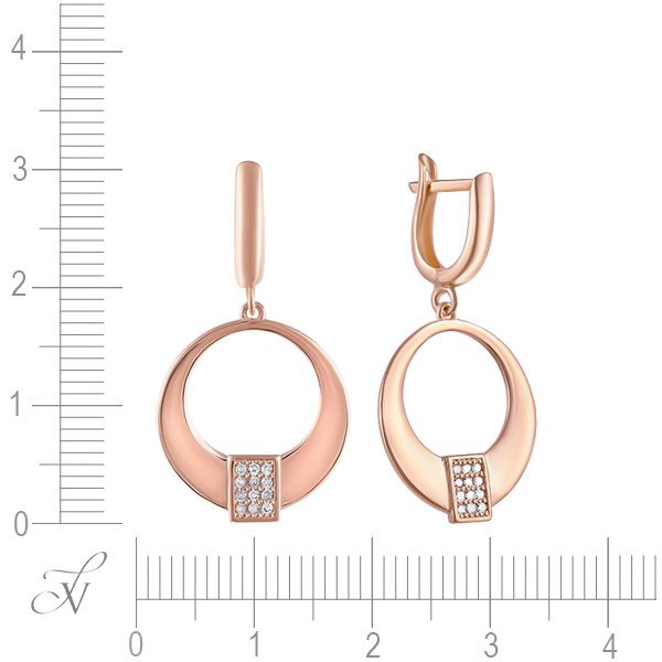 Серьги из золота с бриллиантом (Арт.4163a_ygdn_sr_dn_yg)