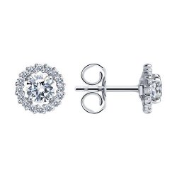 Серьги из белого золота с фианитами (Арт.029731-3)