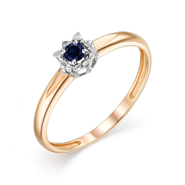 Золотое кольцо с сапфиром Алькор КЮЗ (Золото) 13617-102