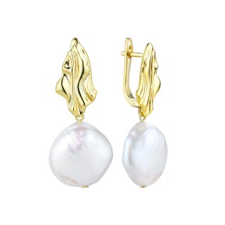 Серьги серебряные с жемчугом «Baroque Shine» Fresh Jewelry (арт.PI-E407-16-X-L-PN-X-X)