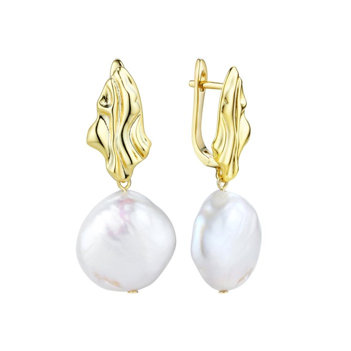 Серьги из серебра с жемчугом (Арт.pi-e407-16-x-l-pn-x-x)