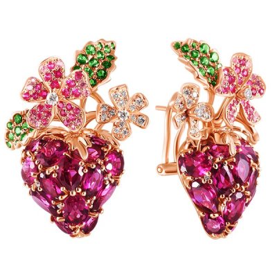 Серьги из золота с бриллиантом и родолитом (Арт.e0003281a01_sr_ps_rh_tv_pink)