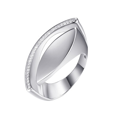 Кольцо серебряное с фианитами «Geometry Fresh» Fresh Jewelry (арт.SL-R03096-X-W-X-X-W)