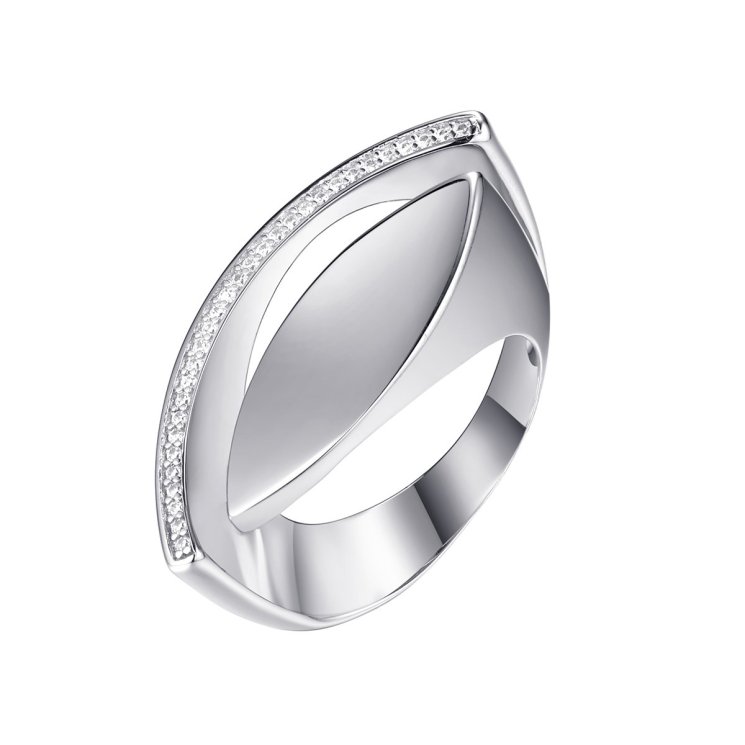 Кольцо из серебра с фианитом (Арт.sl-r03096-x-w-x-x-w)
