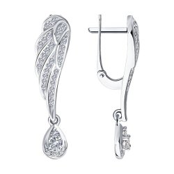 Серьги из белого золота с бриллиантами (Арт.1021782-3)