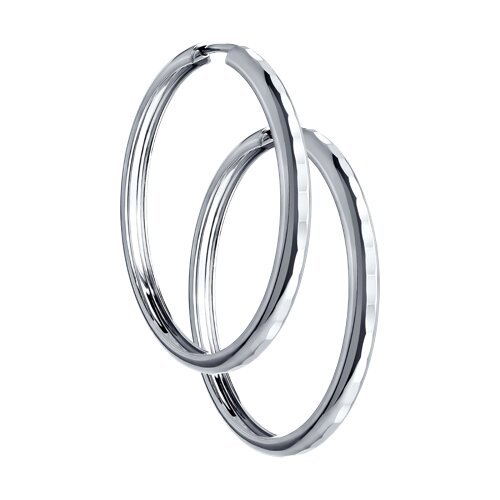 Серьги конго из серебра с алмазной гранью (Арт.94140067)