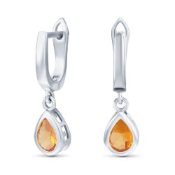 Серьги Серебряные крылья (Арт.22knys1608-155_citrin)