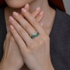 Кольцо серебряное с ситаллом и фианитами «Изумрудный Веер» Соколов (арт.94-310-02199-2)