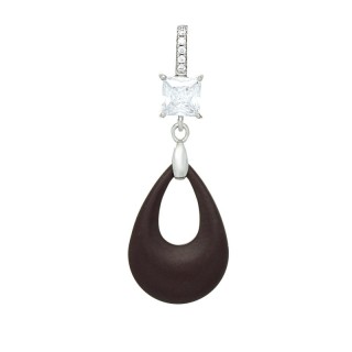 Кулон с керамикой и фианитами «Контрастные линиии» Fresh Jewelry (арт.TM-P00967-BR-W-W-X-W)
