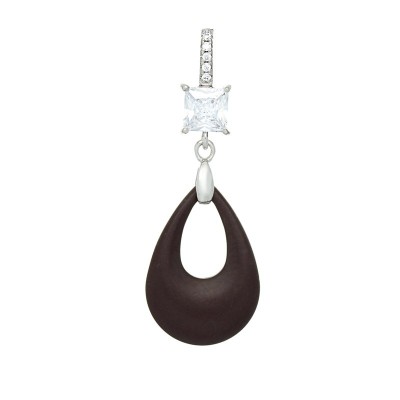 Кулон с керамикой и фианитами «Контрастные линиии» Fresh Jewelry (арт.TM-P00967-BR-W-W-X-W)