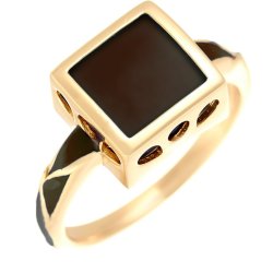 Кольцо из серебра с керамикой и эмалью (Арт.tm-r01334-br-l-x-br-x)