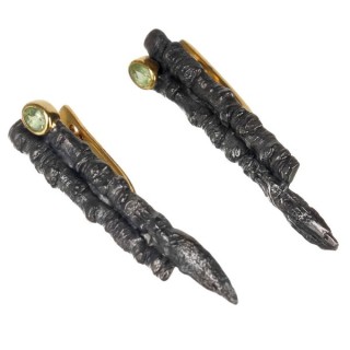 Серьги серебряные с хризолитом «Ox Claw» Beavers (арт.BS_2107H_OX)