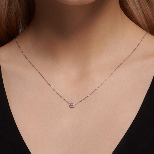 Колье из белого золота с бриллиантами (Арт.1070276-3)