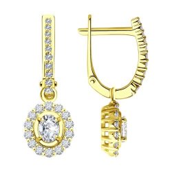 Серьги из желтого золота с бриллиантами (Арт.9020066)