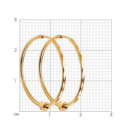 Серьги конго из золота с алмазной гранью (Арт.140120)