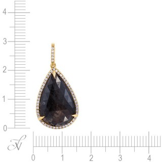 Кулон с бриллиантами и корундом «Ночная Груша» из золота 585 MyJewel (арт.P111104A1-13_CR_YG)