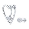 Серьги из серебра с фианитами «Сердце сияния» Соколов (арт.94026821)