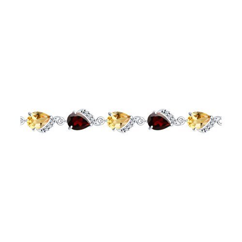 Браслет из серебра с миксом камней (Арт.92050162)