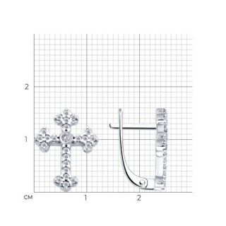 Серьги из серебра с фианитом «Сияющий Крест» Соколов (арт.94026994)