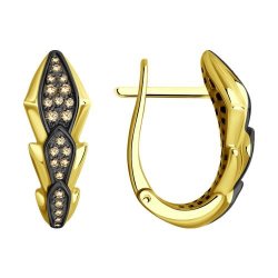 Серьги из желтого золота с бриллиантами (Арт.1022192-2)
