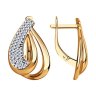 Серьги из золочёного серебра с фианитами (Арт.93-120-00691-1)