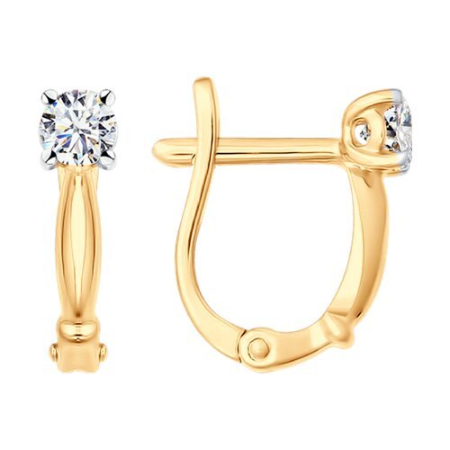 Серьги из золоченого  серебра с фианитами (Арт.93022378)